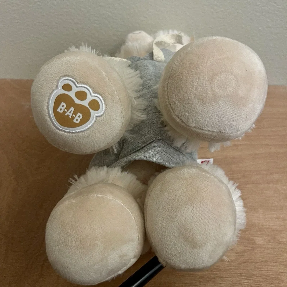 NWT Build A Bear  Workshop  Wooly Alpaca Plush Toy Cream & NWT Gray Hoodie‎